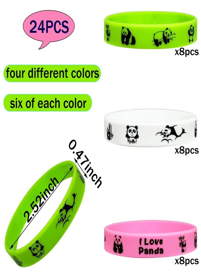 FSHANEE Panda Rubber Bracelets Panda Themed Party Supplies Panda Silicone Wristbands Party Gift Bag Fillers Goodie Bag Stuff, Set of 24 Counts - Image 2